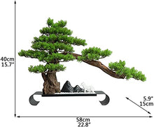 Bonsai Tree Chinese Simulation Bonsai Plant Welcome Pine Decoration Porch Living Room Hotel Office Decoration for Garden Decoration and Desktop Display (Green)