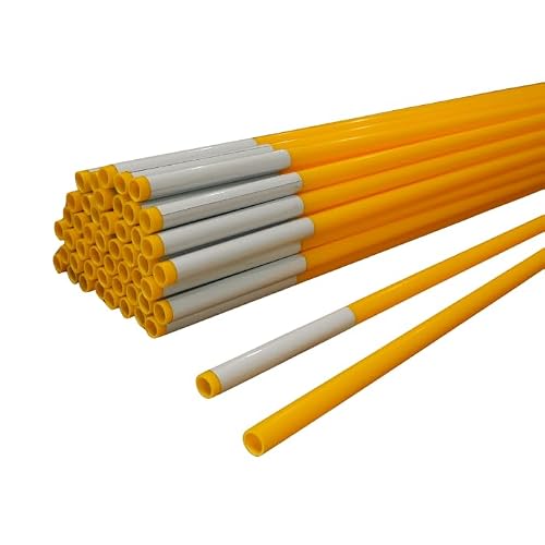 32" Lite Snow Stakes - 3/8" Diameter Driveway Markers with Single 3" High Visibility Reflective Tape Custom - Color & Quantity Options (1200, Yellow)