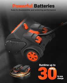 VOLTASK 48V Cordless Snow Blower, 48-Volt | 20-Inch Brushless Electric Snow Blower Cordless, Battery Snow Blower with Directional Plate & LED Lights (2 * 24V Battery & Dual Quick Charger Included)