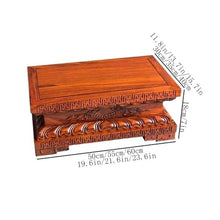 WOAITIANTIAN Vase Stand Mahogany Carving Patterns Display Base, Bonsai Teapot Rectangular Pedestal Stand(Large)