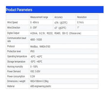 Mechanivis CXS02BA Marine Ultrasonic Sensor, DC 12-24V 4-20mA, Wind Speed Direction Sensor Anemometer