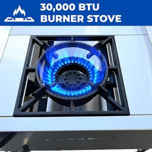 Burner Stove and Flat Top Griddle Cart | Mobile Cooking Food Cart | 20” Stainless Steel Griddle | 30,000 BTU Cast Iron Burner Stove | Outdoor Propane | Portable 4 Wheel | Commercial & Home Use