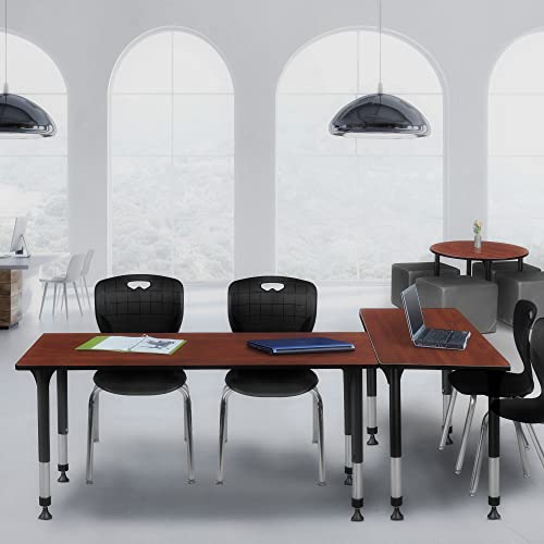 Regency Kee Height Adjustable Classroom Table Set with 18" Andy Chairs Cherry/Black