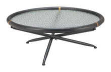 Aneis Coffee Table Black, Black Coffee Table, Modern Style, Tempered Rippled Glass Round Shape Tabletop, Fir Wood, Indoor Living, 39.4" W x 39.4" D x 15.7" H