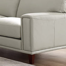 Hydeline Hayward Top Grain Leather Loveseat, 64.5", Ice