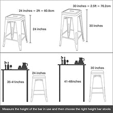 ZDXY 30 Inches Metal Bar Stools Breakfast Stool Kitchen Chair for Counter Height Indoor-Outdoor Modern Stackable Industrial Stools with Square Seat, Set of 4 (Green)