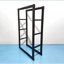DJVHSRI Firewood Rack Metal Firewood Holder Firewood Rack,Indoor Outdoor Fireplace Fire Log Stacker Stand Heavy Duty Wood Storage Shelf with Side Rails,Easy Assemble Fire Wood Ra,