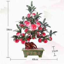 YXIANG56Q Fake Plants Artificial Bonsai Tree, Jade Carved Peach Office Desk Shelf Bedroom Living Room Decor Bonsai Tree