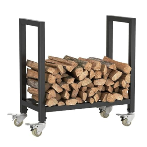 DOIBG Firewood Rack, Firewood Rack Outdoor Firewood Storage Rack, Detachable Rugged and Ergonomics Firewood Support Rack Suitable for Outdoor Patios
