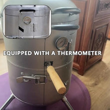 AoForce Charcoal Grill Pellet Smokers S-Shaped Door Design 360° All-Around Grilling Diameter 32CM Equipped with Thermometer and Grill Rack Stainless Steel Material Smoker(Gold)