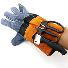 KMHJFXX Outdoor Camping Flame-Retardant Insulated Cowhide Barbecue Protective Gloves BBQ Tool Gloves Accessories(D)