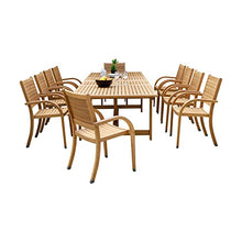 Brampton Patio Coventry 11-Piece Rectangular Extendable Dining Set Light Teak Finish