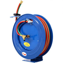 HOYOC Retractable Welding Hose Reel, 1/4 Inch x 100 Foot Twin Oxygen Acetylene Rubber Hoses Max 200PSI, Heavy Duty Industrial Single Arm Construction for Workshops & Garages,1/4 Inch x 100 Foot