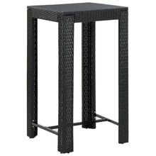 KDVXBCQJH 5 Piece Patio Bar Set Outdoor PE Rattan Dining Furniture Black