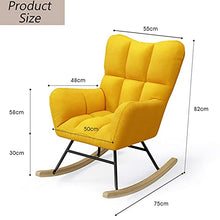 HCZKIUJ Footstool Rocking Chair, Soft Cushion Relaxing Lounger with Solid Wood Legs and Footstool, Recliner Armchair for Indoor Yard Patio, 4 Colors Living Room Chair (Grey 75x55x82cm)