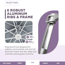 Midtown Umbrellas Grande Square - 9 x 9 Ft Cantilever Umbrella
