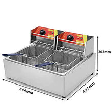 SDdPulse 5000W Commercial Electric Fryer 12L Kitchen Stainless Steel Fryer Machine with Temperature Control and Basket for French Fries Fish Restaurant Home Kitchen