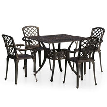 RJPLMFV 5 Piece Cast Aluminum Bistro Set Bronze