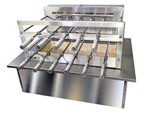 Oca-Brazil Brazilian BBQ Charcoal Grill with Firebox - 11 Skewers Silver
