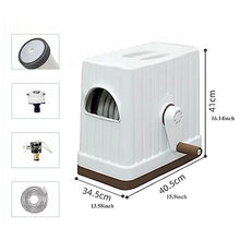 Water Pipe Storage Rack 30M/100FT Garden Hose Reel with Adjustable Spray Nozzle, Garden Hose Holder Box, Mini Hose Reel Garden Accessories, Lawn & Garden Watering Equipment, Home Car Washing Tools Hos