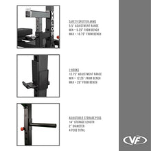 Valor Fitness Competition Bench Press Rack with Safety Spotter Bars Black