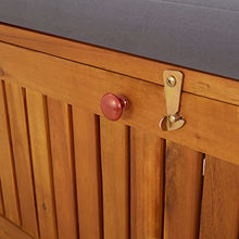 WDGJJFECNMUEHI Solid Acacia Wood Cushioned Storage Bench Grey 66.9