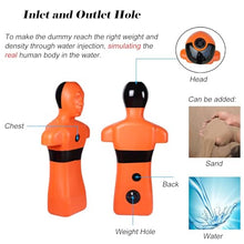 MZZKFC Pool/Beach & River Simulation Rescue Dummy, Water Rescue Dummy Drowning Prevention, Fire Training Drill Model with 3 Water Injection Holes Rapid Drainage(Orange)