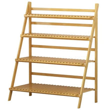 ZOCWJK Bamboo Plant Stand Storage Rack 4 Tier Plant Shelf Organizer for Flower Pot Display Multifunctional Plant Holder for Home Patio Balcony Garden,4tier39.4