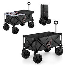 PICNIC TIME Disney Mickey Mouse Adventure Wagon Elite All-Terrain Beach Wagon withTable Top Lid & Soft Cooler Liner, Utility Wagon, Garden Wagon, (Dark Gray)