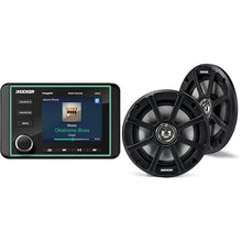 KICKER Premium Marine Gauge-Style Source & 51PSC654 Powersports Speakers Bundle