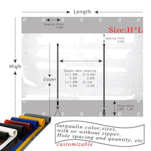 FENGZEQUAN Gray Transparent Tarp Side Panels, Outdoor Curtain PVC Plastic Cover for Pergola with Zipper,PVC Partition Curtains, Waterproof for Outdoor Curtains,Heavy Duty(H3xL10m/H9.8xL32.8ft)