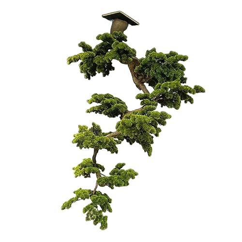 YXIANG56Q Fake Plants Simulated Inverted Artificial Pine Green Plant Landscape Indoor Courtyard Window Pine Tree Top of Wall Decoration Bonsai Tree(150x120cm)