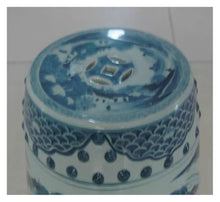 Tu Ye-US Decorative Garden Stools, Ceramic Stool Hand-painted Antique Blue and White Landscape Painting Round Stool Balcony Toilet Stool