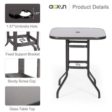 Aoxun 5 Pieces Outdoor Bar Sets Textilene Outdoor Bar Stools Set of 4 with High Table Height Bar Bistro Set All-Weather Patio Furniture, Brown