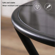 HAIZHEN Side End Table Glass Top Side Table, Patio Rattan Round End Table with Storage, Outdoor Garden Patio Furniture End Table, Black for Living Room Bedroom