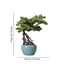 YXIANG56Q Fake Plants Artificial Bonsai Tree, Potted Artificial House Plants, Fake Plant Decoration, Japanese Pine for Desktop Zen Garden Home Office Decor, Height 26'' Bonsai Tree