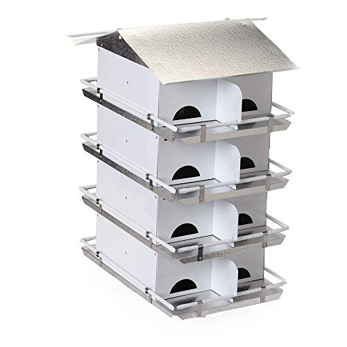 Birds Choice Premium Aluminum Purple Martin House – 16 Room, 4 Floor Birdhouse with Starling Resistant Entrance Holes, Ventilated Roof & Easy Cleaning, Unassembled