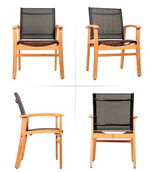 Brampton Amazonia Ratezza 7-Piece Outdoor Dining Table Set Black