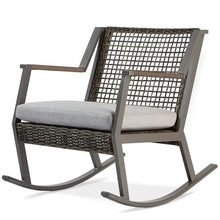 Afuera Living Contemporary Aluminum Patio Rocker, All-Weather Outdoor Chair with Rust-Resistent Frame and Three Layer Foam Seat Cushion in Gray (Set of 2), for Garden, Porch, 36.6" D x 25" W x 31" H