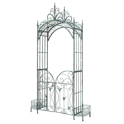 OREKPOT Garden Arch Trellis, Metal Pergola Arbor, Heavy Duty Arbour Archwayfor Ceremony Decoration Outdoor Lawn Backyard Climbing Plant Lawn，200cm/78.7in
