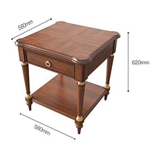 living room table Luxury Wooden Side Table with Manual Gold Painting, 22.8 "Square Sofa End Table with Drawer and Open Shelf, Exquisite Small Coffee Table For Any Room outdoor side table ( Color : Bla