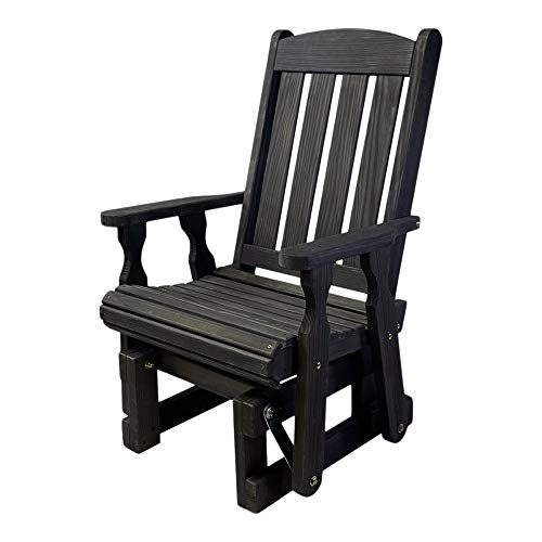 Amish Casual Heavy Duty 600 Lb Mission High Back Treated Glider Chair (Semi-Solid Black Stain)