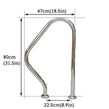 BSNANCA Pool Hand Rail Pool Handrails Pool Handrails 304 Stainless Steel Swimming Pool Stair Rail Easy Mount Safety Non-Slip 440Lbs Load Capacity Rustproof