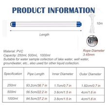 MTNBHH Water Sampling Tube 250ml 500ml 1000ml with Gravity Water Stopper Valve, PVC Liquid Sample Collector for Testing(10 Packs,250ml)