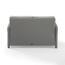 Grey Wicker Loveseat Traditional Removable Cushions