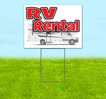 TampaPrinting RV Rental Yard Sign 18" x 24" with Metal Step Stake
