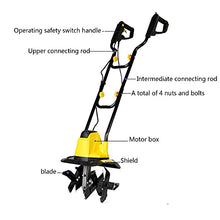 QYQCXGL Wired Electric Lawn Mower Small Lawn Mower Handheld Portable Multifunctional Lawn Mower Mowing Artifact Soil Scarifier Yellow