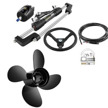 VEVOR Outboard Propeller Replacement for OEM 48-8M0084495 + Hydraulic Steering Kit Black