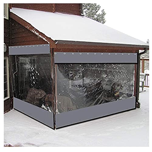 GJZDPMY Waterproof Outdoor Curtains - Clear Tarpaulin Cover Tear-Resistant Plastic Sheeting for Windows 2.8x3m Cold Weather Protection Perfect for Patios & Decks