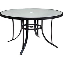 Hanover Lavallette 5-Piece Outdoor Dining Set with Umbrella, 4 Swivel Rocker Chairs, 52'' Glass-Top Table, Weather Resistant Silver
